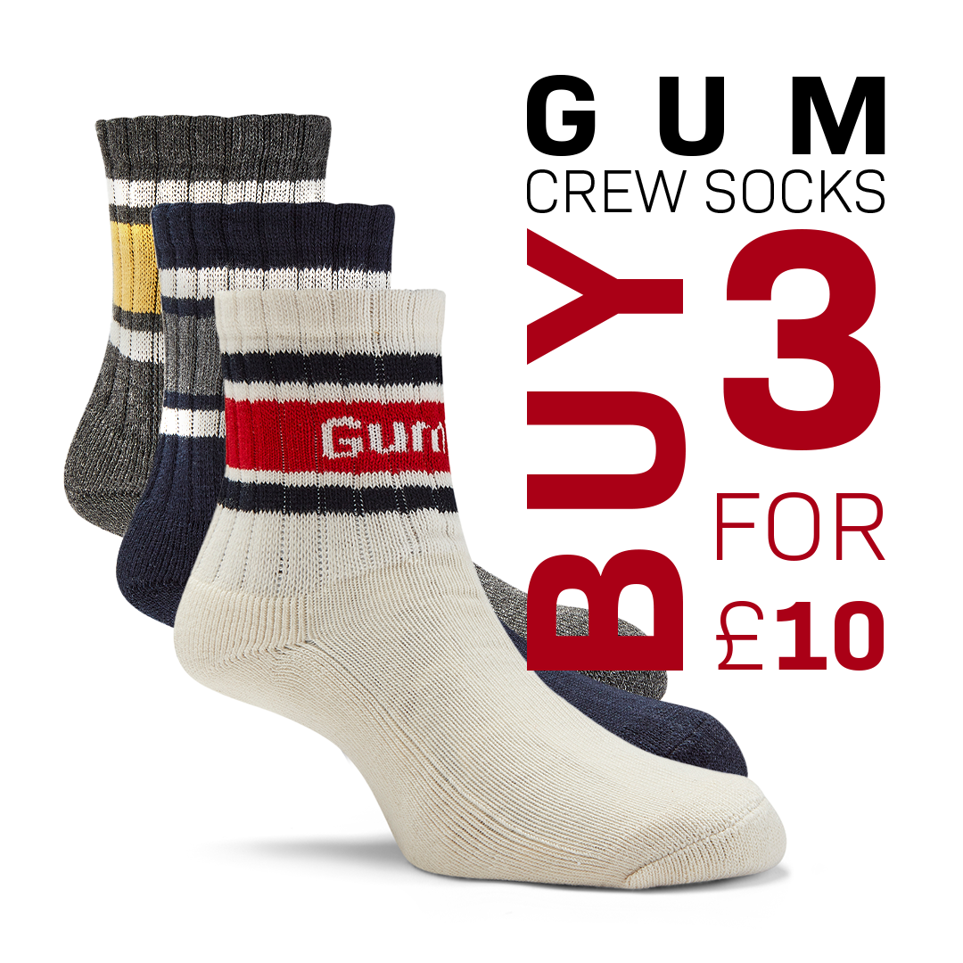 GUM Crew Sock - Men's - Black & Blue