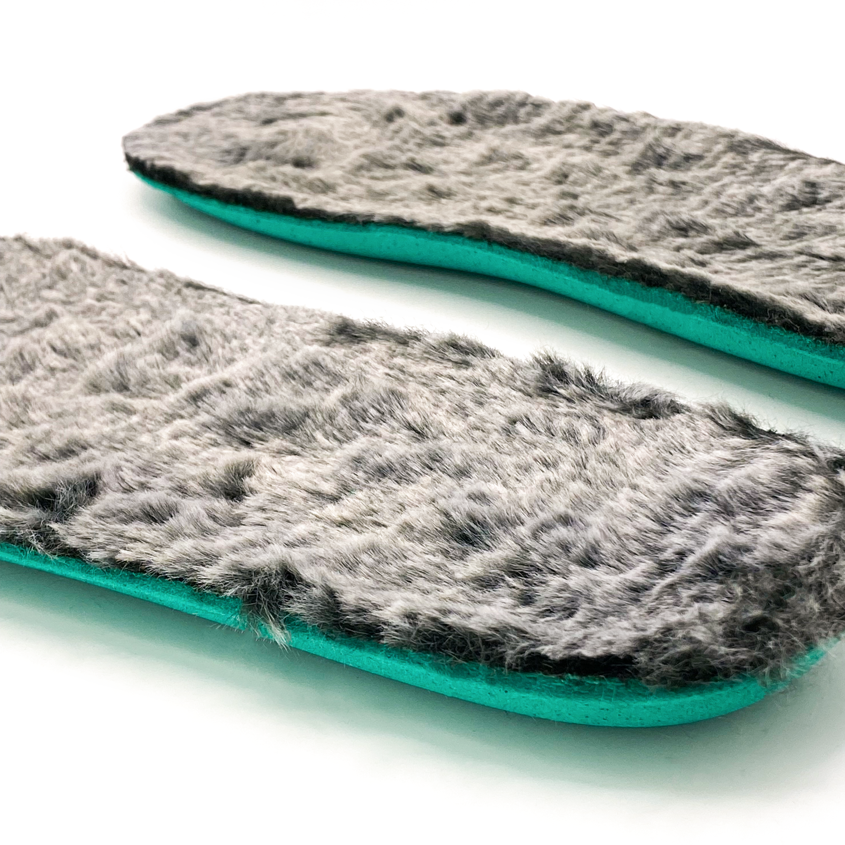 Natural Foam Insoles - Faux Fur - Grey