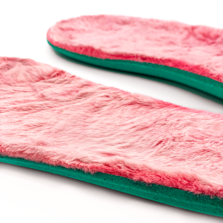 Natural Foam Insoles - Faux Fur - Pink