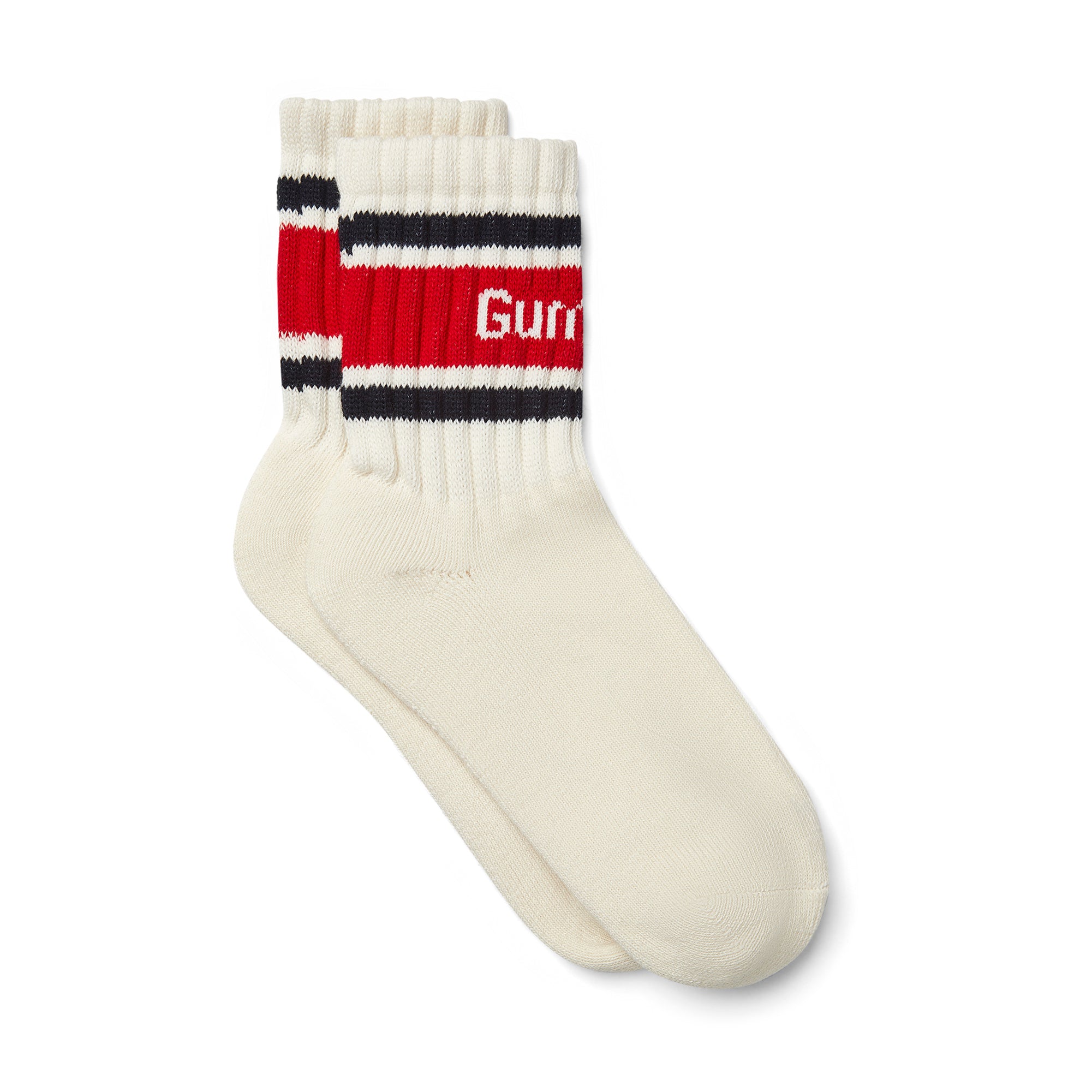 GUM Crew Sock Men s Cream Red